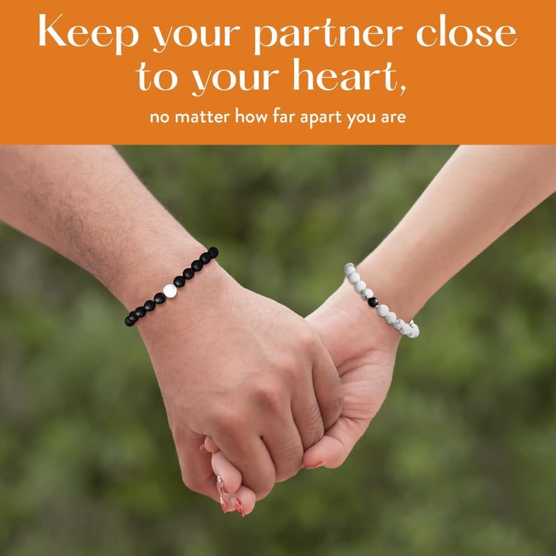 Lucky Feather Relationship matching couples bracelets | matching bracelets couples gifts for Boyfriend Girlfriend Husband Wife | Unique, birthday gift, anniversary for women | 2 pack - Image 3